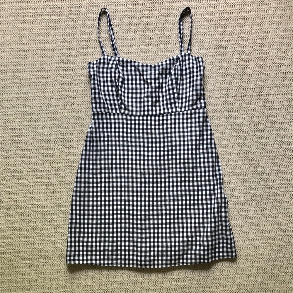 Black and White Gingham Mini Dress